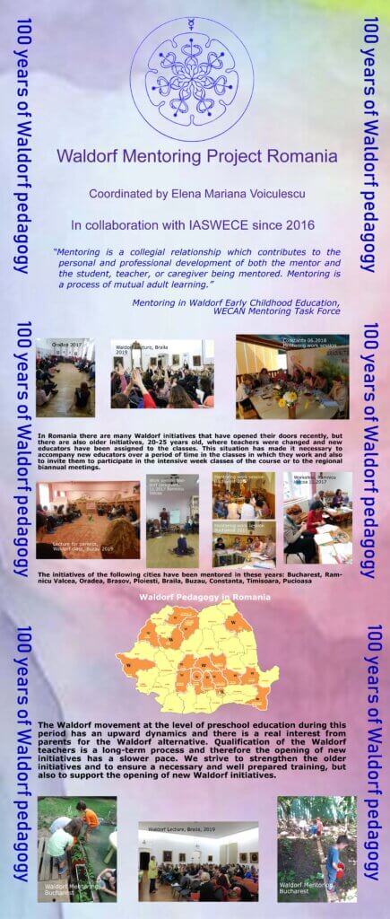 Poster proiect mentorat Waldorf România, 100 de ani pedagogie.